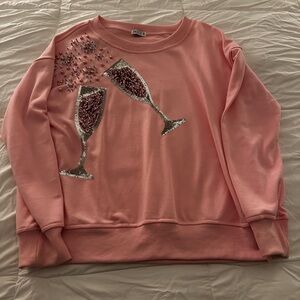 Wildfox Pink Sequin Sweatshirt